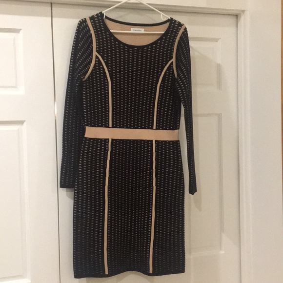 calvin klein pink and black dress